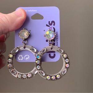 Claire’s Rhinestone Dangle Pierced Earrings